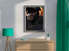 Monkey With Headphones Wall Art