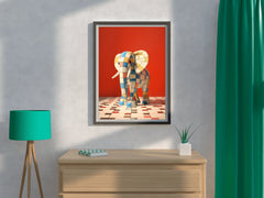 Colorful Robotic Elephant Animal Wall Art