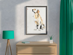 Drawing A Sitting Dog Wall Art