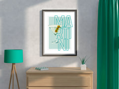 Martini Cocktail With Green Olives Wall Art