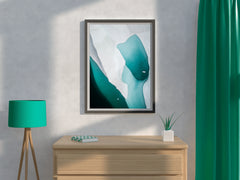 Green Water Color With White Background Abstract Wall Art