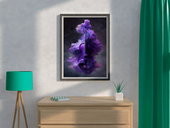 Purple Magic Violin In Smoke Wall Art