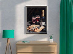 Red Sparkling Wine Wall Art