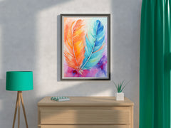 Painting Colored Feathers Wall Art