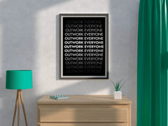 Hustle Outwork Motivational Wall Art - beink online art store