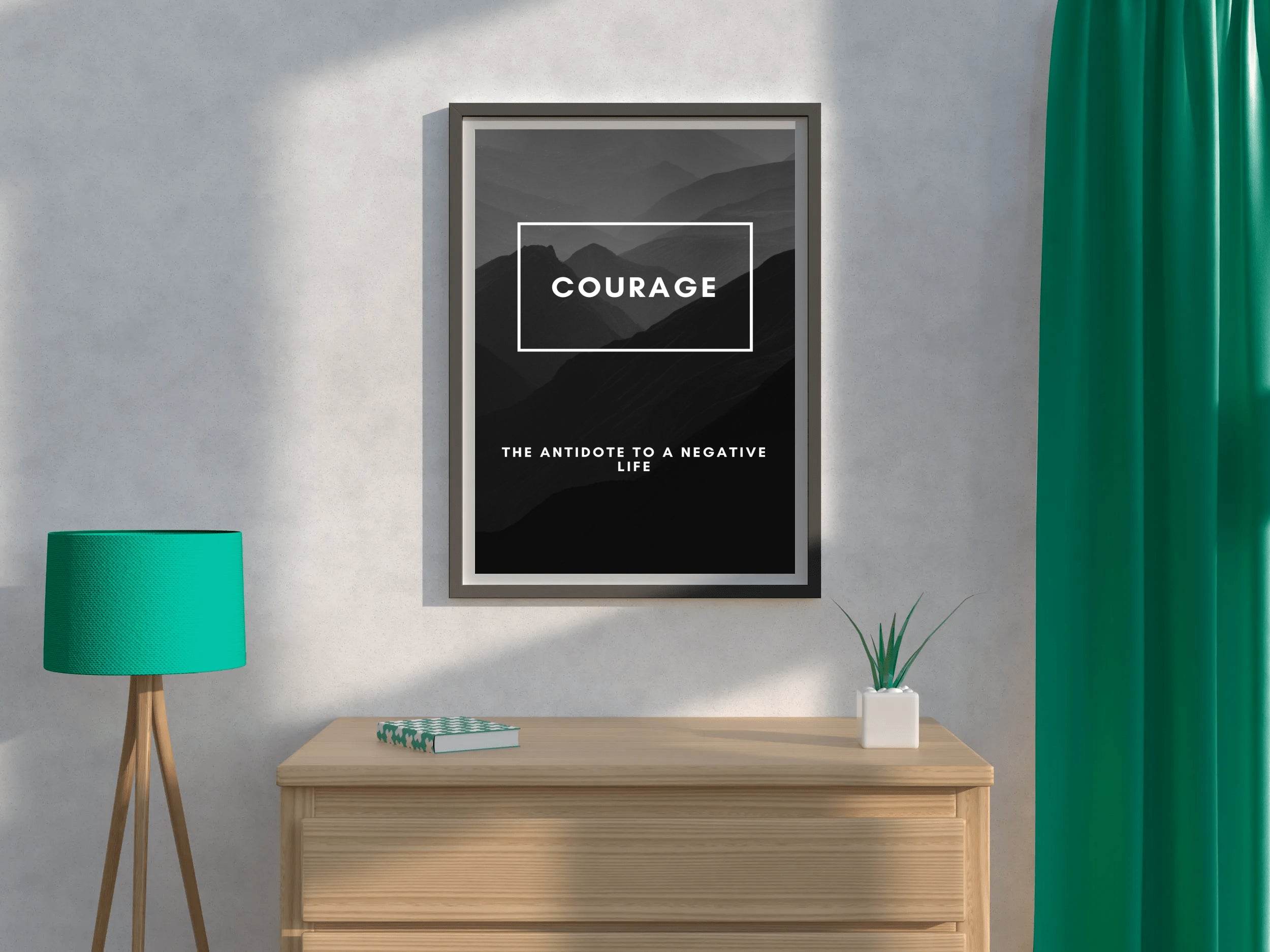 Courage Overcomes Motivational Wall Art - beink online art store