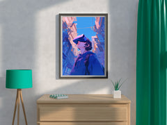 Anime Character with Virtual Reality Glasses Wall Art