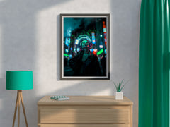 Woman In Neon Cyberpunk Clothes Wall Art - beink online art store