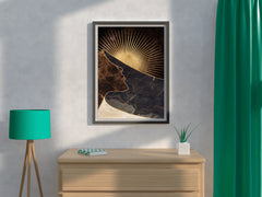 Celestial Silhouette - Face and the Cosmic Elements Wall Art