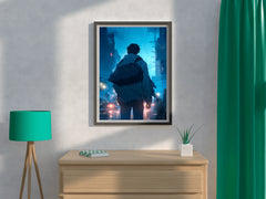 A Person in the rain Anime Boy Standing in Rain Anime Wall  Art