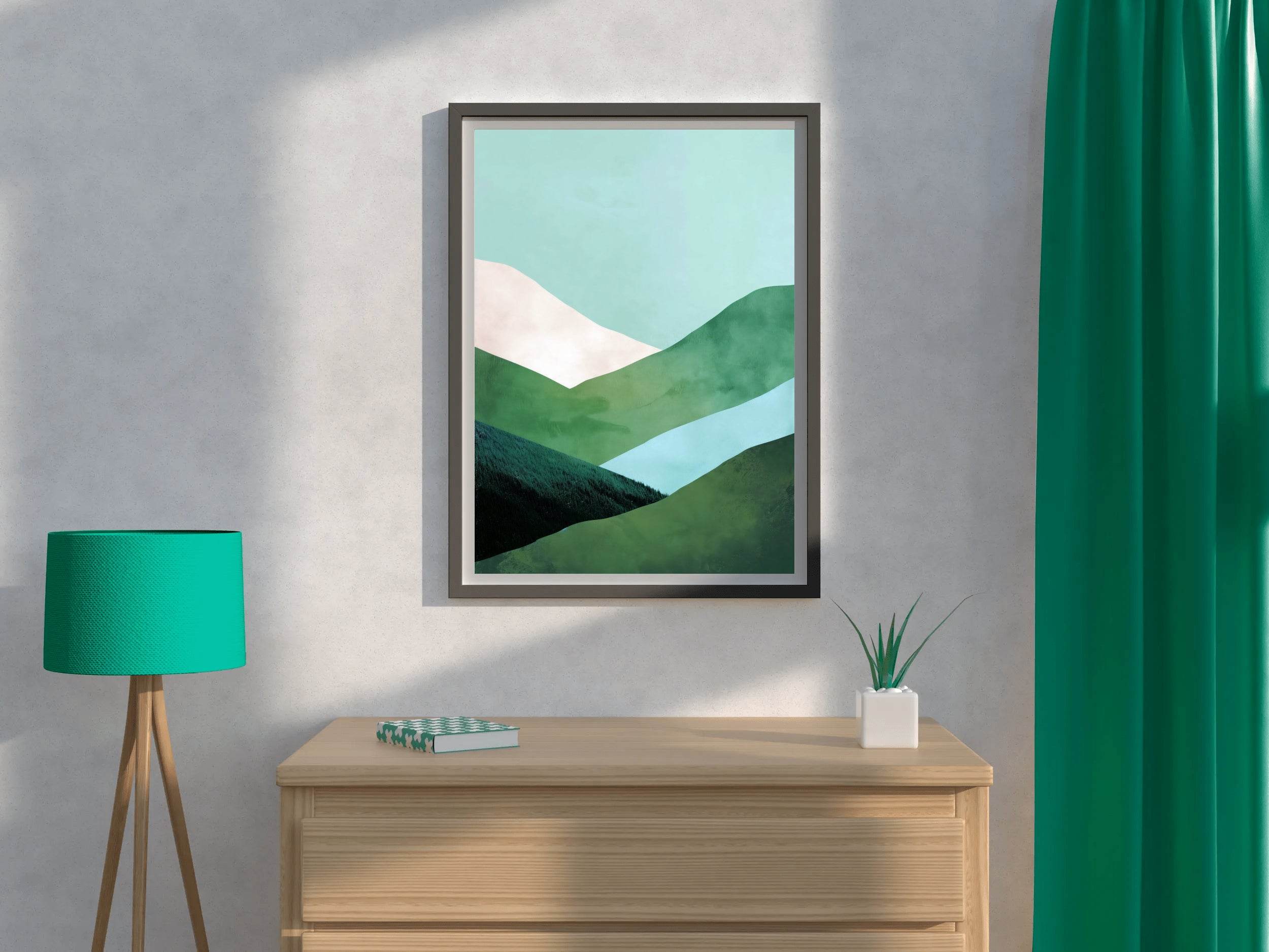 Painting Green Mountains Wall Art - beink online art store