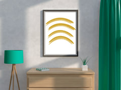 Yellow Semicircle Lines Wall Art