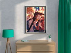 Anime style Boy and Girl couple Wall  Art