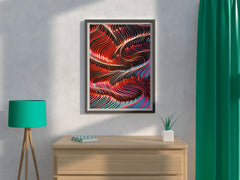 Dark Multicolor Lines Abstract Wall Art