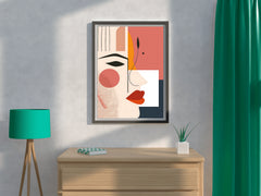 Creative Girl Face Abstract Wall Art