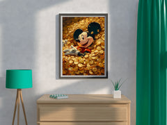 Mickey Mouse in Gold Coins Wall Art