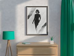 The Woman In Black In The Shadows Wall Art