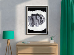 Pain Brush Stroke Black & White Wall Art