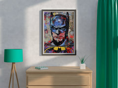 Watercolor Painting of Batman Face Wall Art