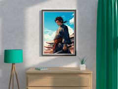 Traditional Japanese Samurai Character Anime Wall Art