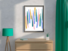 Colored Cylindrical Lines Wall Art