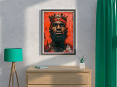 Master Flame Sports Aesthetic Wall Art Poster for Living Room, Home & Wall Decor | Basketball | King LeBron James