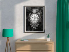 Rolex Watch With Dark Background Wall Art