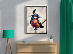 Watercolor Kingfisher Bird Wall Art