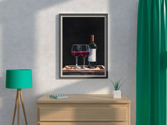 Wine Bottle and Glass Wall Art