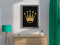 Golden Crown with Black Background Wall Art - beink online art store