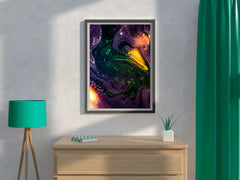 Galaxy with Oil Paint Abstract Wall Art