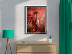 Old Red Wood Violin Wall Art