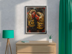 Gold Color Boxing Gloves Wall Art