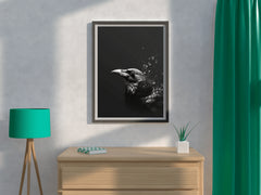 Common Raven Black and White Wall Art