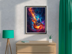 Water And Fire Electronic Guitar Wall Art