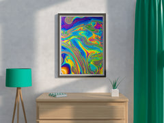 Multicolor Oil Paint Fluid Abstract Wall Art