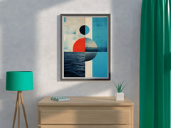 Creative Geometric Shapes With Sea Abstract Wall Art