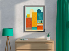 Creative Building Shape Abstract Wall Art