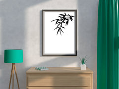 Bamboo Leaves Black & White Wall Art