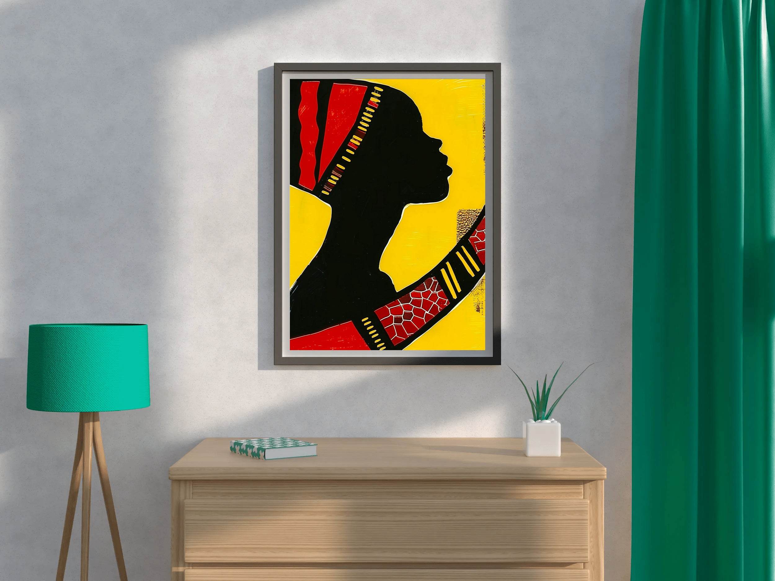 Gold Black Woman Wall Art - beink online art store