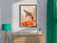 Fantasy Whale in Sky Animal Wall Art