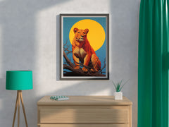 Digital Lion Painting Wall Art