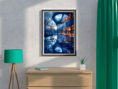 Blue Glass Building Wall Art