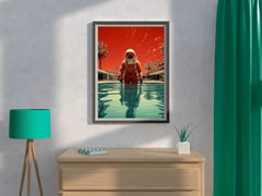 Astronaut Diving in orange suits Wall Art - beink online art store