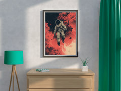 Abstract Lonely Astronaut in Space Artwork - beink online art store