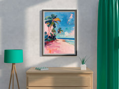 Watercolor Painting Of The Beach Wall Art