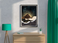 Copper and Gold Mountain Modern Wall Art