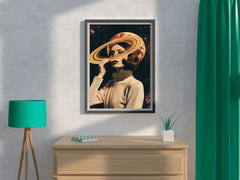 Collage Retro dreamy astrology art portrait painting - beink online art store