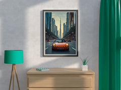 Driving Porsche In The City Wall Art