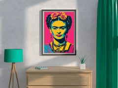 Frida Kahlo Pink Pop Art  Wall Art